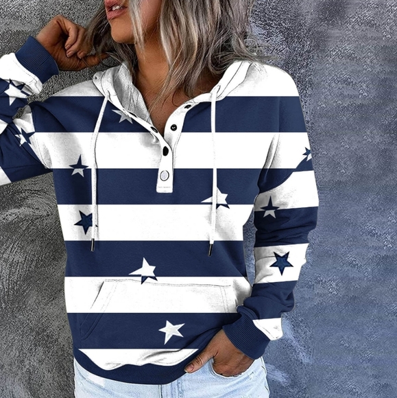 Stars and Stripes Lightweight Hoodie - Picture 1 of 5